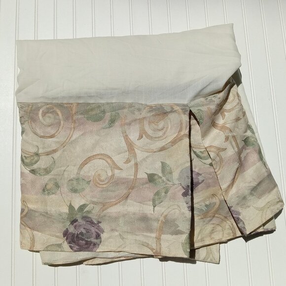 CROSCILL Bed Skirt QUEEN Chambord Cassis Amethyst Purple Floral Box Pleat Vtg - Picture 1 of 8